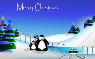 Penguins Christmas Fun Wide By Digitalphenom