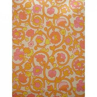 1960s Retro Wallpaper Original Vintage Pink