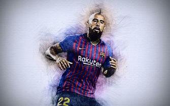 Wallpaper Arturo Vidal 4k Artwork Football Stars