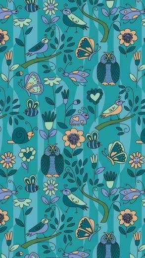 American Hippie Bohemian Pattern Design Wallpaper iPhone Blue