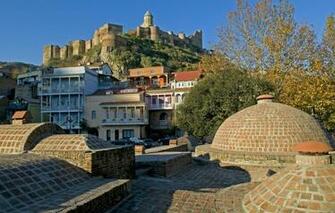 Wallpaper Trees Mountain Home Fortress Sunny Georgia Tbilisi
