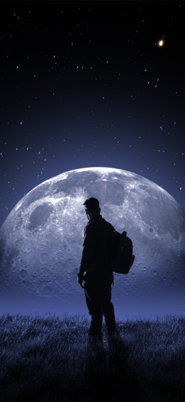 Night Sky With Moon Wallpaper