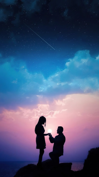 Love Couple Silhouette Artist Artwork Digital Art HD