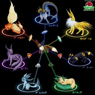Eevee Evolutions Eeveelutions Pokemon Wallpaper