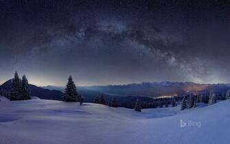 Milky Way Above The Wallgau Alm Karwendel Bavaria Germany
