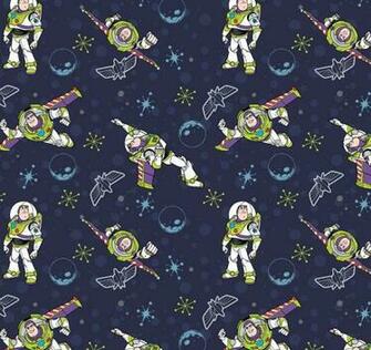 Disney Toy Story Buzz Lightyear Dark Blue Background Cotton