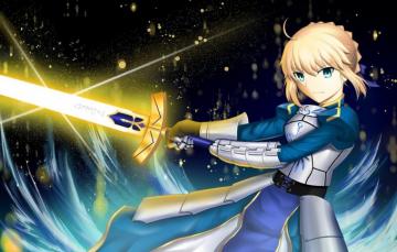 Wallpaper Girl Night Sword The Saber Artoria Pendragon Fate
