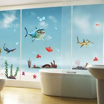 Kid S Nemo Shark Sticker Waterproof Wallpaper For Bathrooms Shower