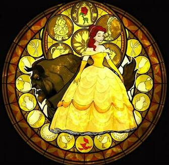 Belle Stained Glass Disney Princess Fan Art