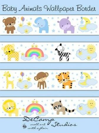 Jungle Zoo Animal Wallpaper Border Wall Decals Woodland Nursery