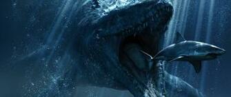 Wallpaper Jurassic World Poster Shark Dinosaur