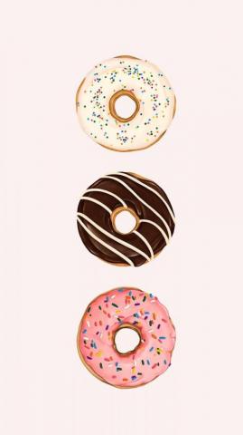 Doughnuts Patterned On Pink Mobile Phone Wallpaper Mockup