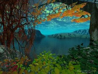 Hidden Lake Computer Art Photography Desktop Wallpaper S