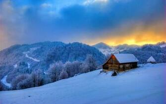 Winter Cabin Wallpaper