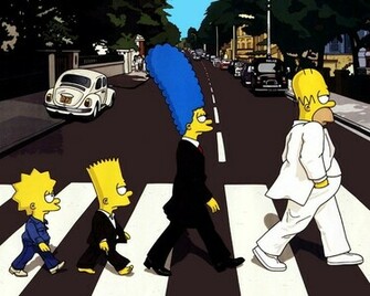 Simpsons Transition The Beatles Abbey Road Wallpaper