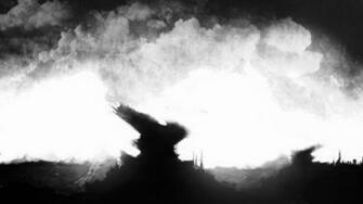 Dark Surreal Black White Sky Clouds Wallpaper