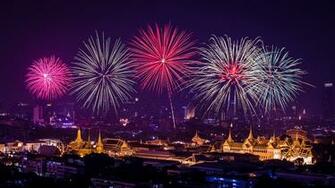 Happy New Year Fireworks Background Wallpaper
