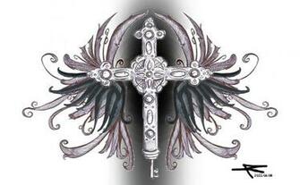 Winged Cross Wallpaper By