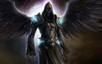 Black Angel Fantasy Warrior Cg Artwork Hero Desktop Background