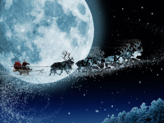Santa Claus Get A Move To Ride On Their Reindeer Wallpaper