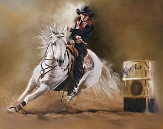 Barrel Racing Paintings For