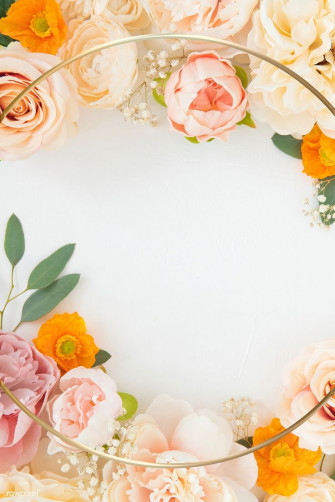 Blooming Orange Floral Frame Design Premium Image By Rawpixel
