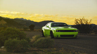Dodge Challenger Green 720p HD 4k Wallpaper Image