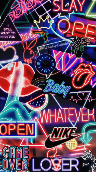 Neon Lights Collage Wallpaper