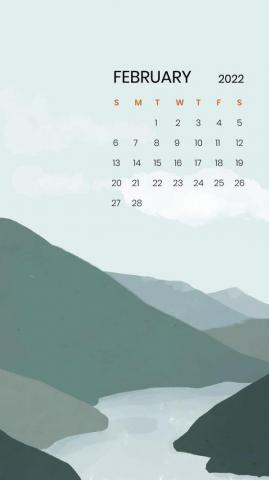 Mountain Abstract February Monthly Calendar Vector Rawpixel