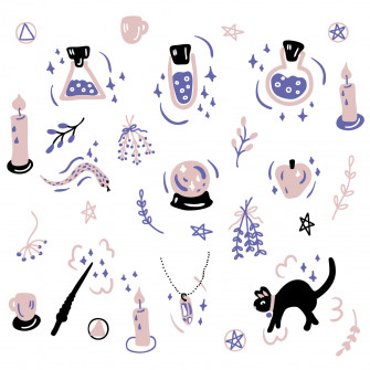 Pastel Witch Icon Set Wallpaper