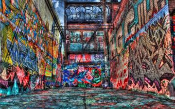 Graffiti Behind Apartment Building HD Wallpaper Background Image