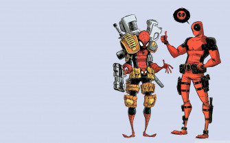Comic Deadpool Background With Spider Man