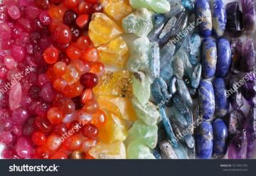 Abstract Background Of Colorful Gemstones Seven Colors Rainbow