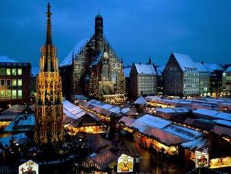 Christkindl Market Nuremberg Bavaria Germany Widescreen Wallpaper