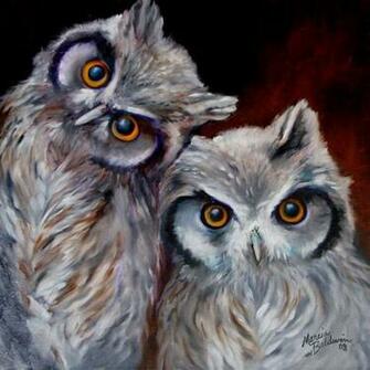 Say What Hoot Owls By Marcia Baldwin From Commissioned Paintings
