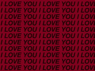 I Love You Red Pattern Wallpaper