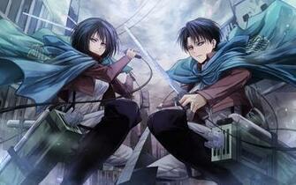 Mikasa Ackerman And Levi Anime Attack On Titan Shingeki No Kyojin