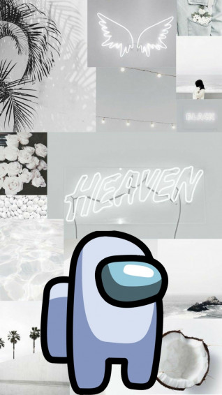 Cute Aesthetic Among Us Wallpaper White