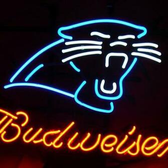 Neon Carolina Panthers And Budweiser Wallpaper For Apple iPad
