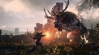 Witcher Wild Hunt Fantasy Action Fighting Warrior Dark Wallpaper