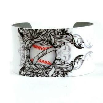 Softball Mom On White Background Aluminum Cuff