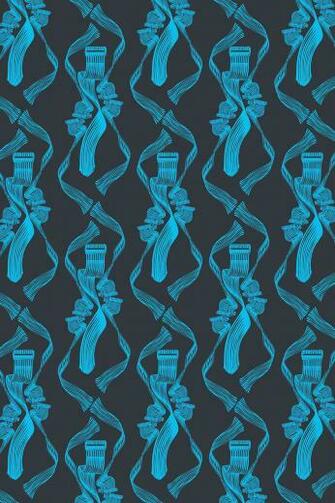 Dance Wallpaper Turquoise On Black Monument Interiors