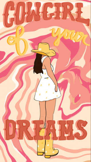 Cowgirl Wallpaper In Preppy iPhone