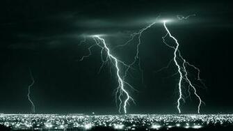 Night Lightning City Desktop Pc And Mac Wallpaper