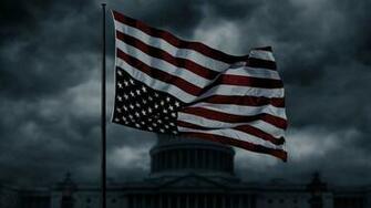 American Flag House Of Cards Season Tv Show Wallpaper