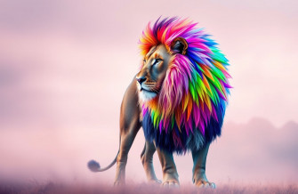 Rainbow Lion Wallpaper