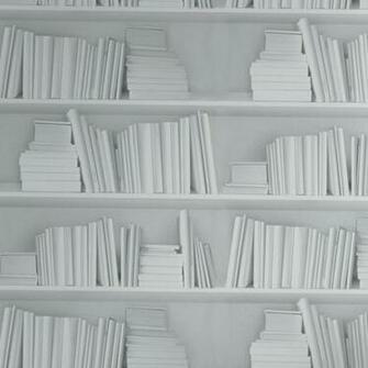 White Bookshelf Wallpaper From Young Battaglia At Mineheart Living