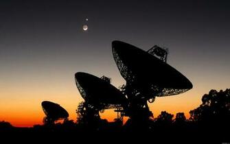 Radio Telescope Black Night Space