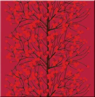 Marimekko Lumimarja Fabric Wall Art In Shades Of Red And Dark Brown
