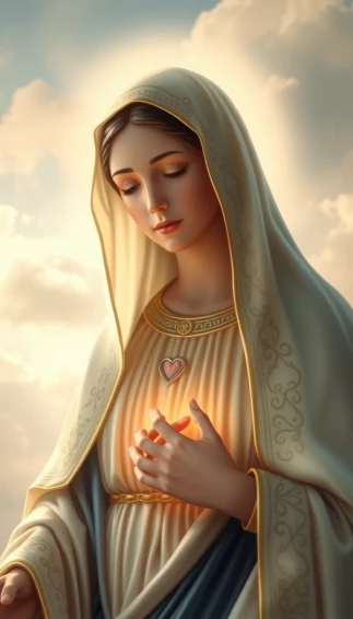 Mother Mary Heart Mobile Wallpaper